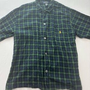 Polo by Ralph Lauren Men's Blue‎ and Green Check Shirt